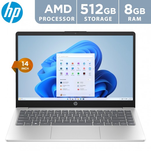 HP 14" AMD Ryzen 5-7520U 8GB RAM/ 512GB SSD Laptop - Silver