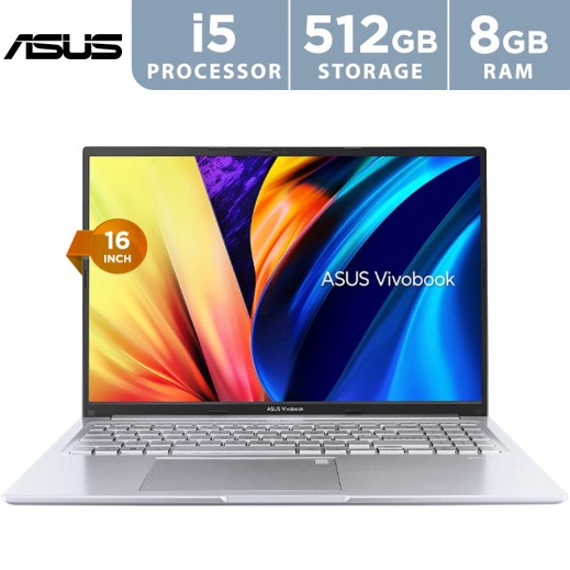 Asus Vivobook X Series 16" Intel Core i5-12500H 8GB RAM/ 512GB SSD Laptop - Silver - delivered by Taw9eel Fast