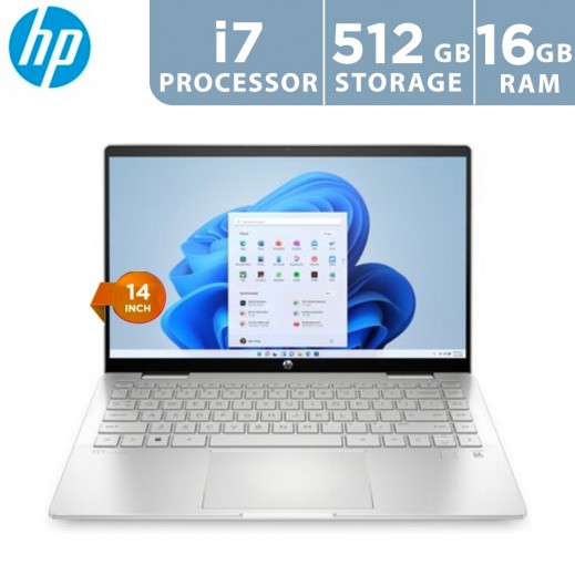 HP Pavilion 14 Inch FHD, Intel Core i7-1355U, 16GB RAM / 512GB SSD 2-in-1 Convertible Laptop – Silver