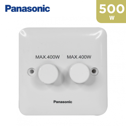 Panasonic 2G Rotary Dimmer Push on/off 500W -White