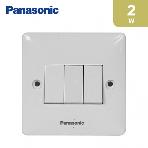 Panasonic 10A Plate Switch 3g 2w SP - White