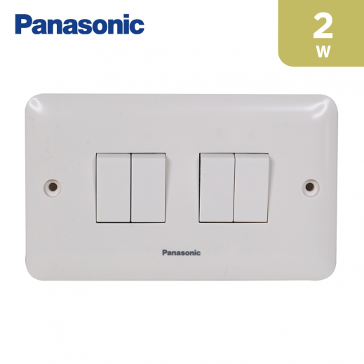 Panasonic 10A Plate Switch 4g 2w SP - White