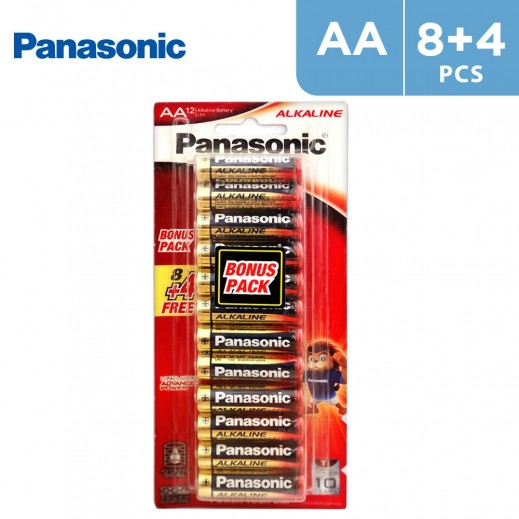 Pansonic Alkaline 1.5v AA size  Pack 8+4