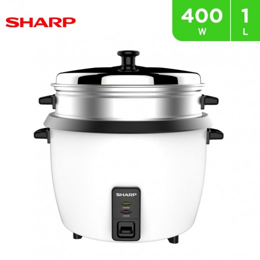 Sharp 400W Rice Cooker with Steamer & Coated Inner Pot 1 L - delivered by Taw9eel Fast