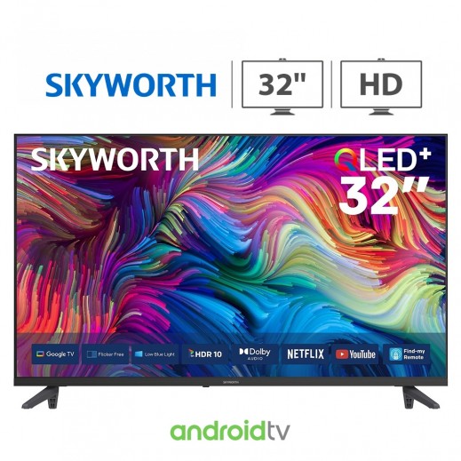 Skyworth 32" QLED HD Android Smart TV - delivered by Taw9eel within 2 Business Days