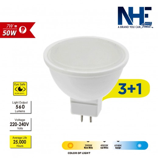 NHE LED 7W Daylight - 3+1 free