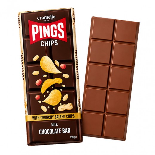 Cramello Pings Chips & Peanut Butter Chocolate Bar 150g