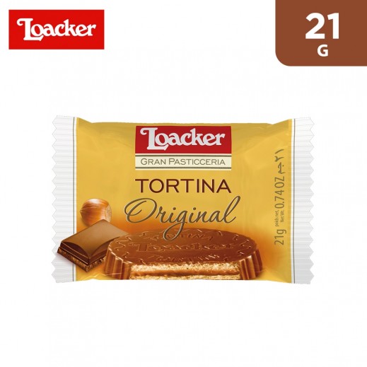 Loacker Tortina Original Hazelnuts Cream Chocolate Biscuit 21 g - delivered by Taw9eel Fast