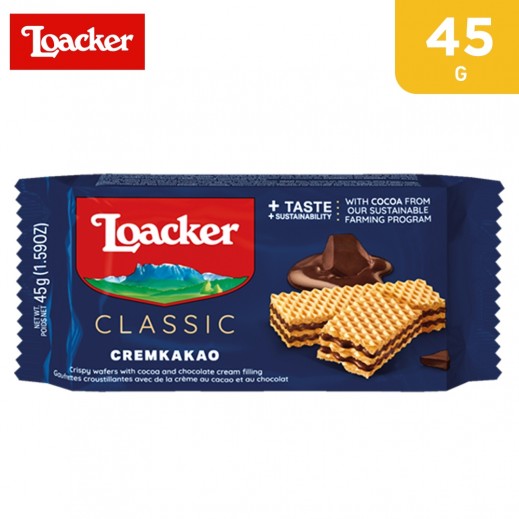 Loacker Classic Cacao & Chocolate Cream Wafer 45 g - delivered by Taw9eel Fast