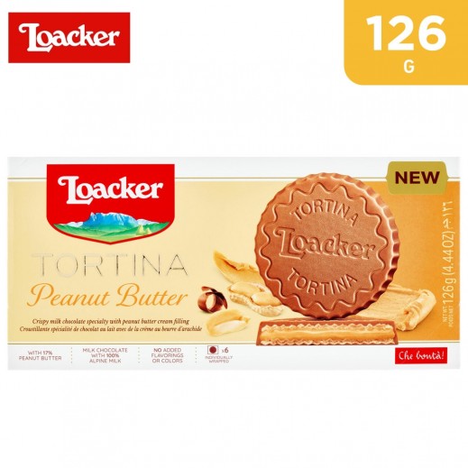 Loacker Tortina Peanut Butter Wafer 126 g - delivered by Taw9eel Fast
