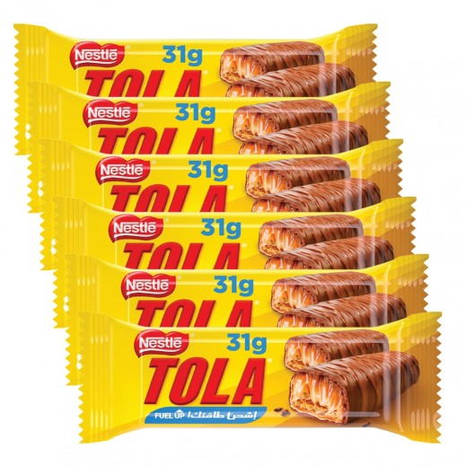 Tola Fuel Up Caramel Chocolate 6 x 31 g - delivered by Taw9eel Fast