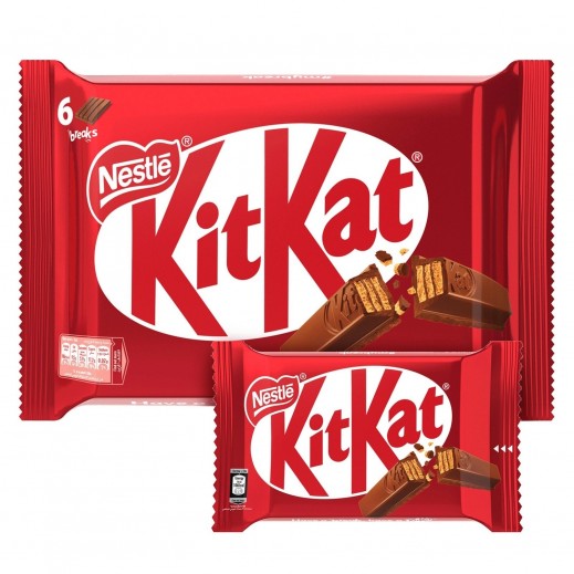 KitKat 4 Finger Milk Chocolate Wafer Bar 6 x 36.5 g - delivered by Taw9eel Fast