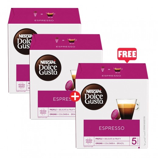 Nescafe Dolce Gusto Espresso Coffee 88 g 16 Capsules (2 + 1 Free)