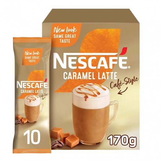 Nescafé Café-Style Caramel Latte Instant Coffee Mix 17 g 10 Sachets - delivered by Taw9eel Fast