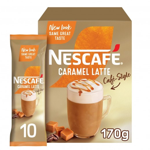 Nescafé Café-Style Caramel Latte Instant Coffee Mix 17 g 10 Sachets - delivered by Taw9eel Fast