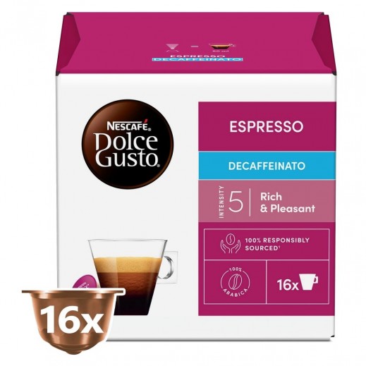 Nescafe Dolce Gusto Espresso Decaf  96 g (16 capsules) - delivered by Taw9eel Fast