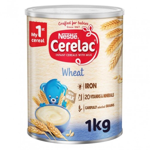 Nestle Wheat Cerelac Infant Cereals with Milk 1kg Stage1 From 6 Months - delivered by Taw9eel Fast