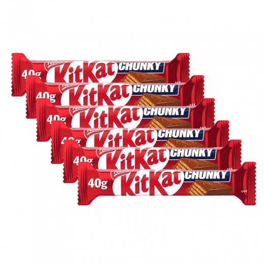 Nestle Kitkat Chunky Chocolate Wafer Bar 6 X 40 g