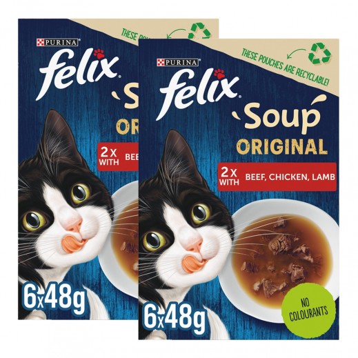 Purina Felix Farm Selection Soup 12 x 48 g - delivered by Taw9eel Fast
