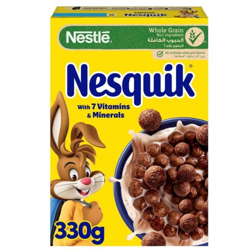 Nesquik Whole Grain Chocolate Flavoured Cereal 330 g - delivered by Taw9eel Fast