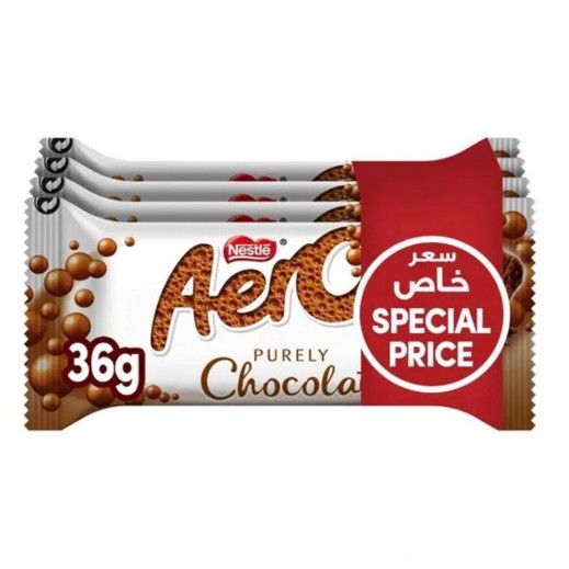 Nestlé Aero Purely Medium Milk Chocolate Bar 4 x 36 g - delivered by Taw9eel Fast