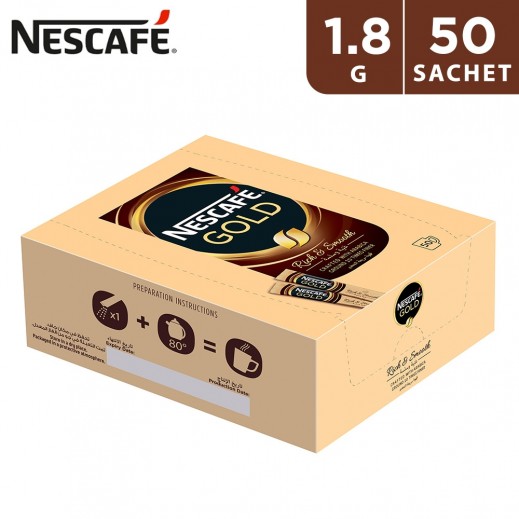 Nescafe Gold Instant Coffee 50 x 1.8 g - delivered by Taw9eel Fast