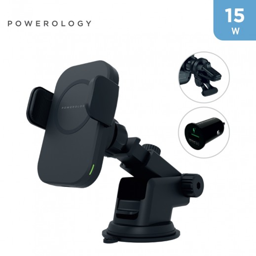 Powerology FastWireless Universal Magsafe Mount Black توصيل