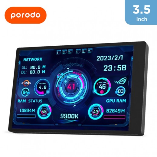 Buy Porodo Gaming 3.5 Mini Smart Information Screen -Black | توصيل ...