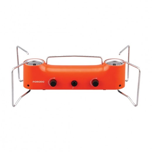 Porodo Lifestyle Dual Burner Foldable Gas Stove - delivered by Taw9eel within 2 Business Days