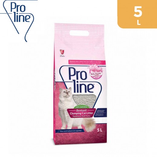 Proline Bentonit Clumping Cat Litter Baby Powder 5 L - delivered by Taw9eel Fast