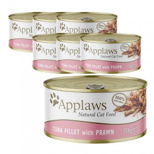 Applaws Natural Cat Food Tuna Fillet with Prawn 6 x 156 g