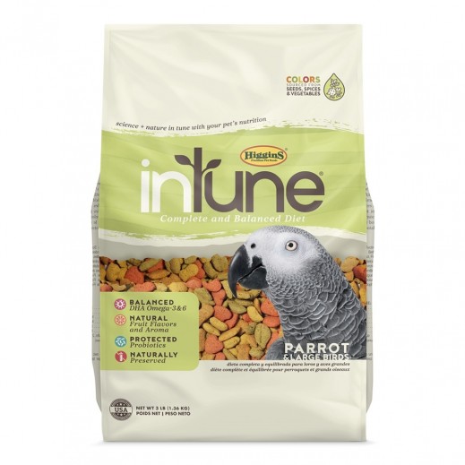 Higgins InTune Complete and Balanced Diet Parrot Food 1.36 kg