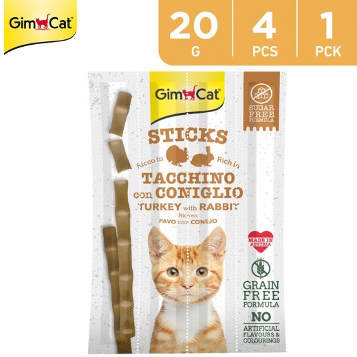 Gim cat Sticks Turkey with Rabbit Sticks 20 g ( 4 pieces) - delivered by Taw9eel Fast