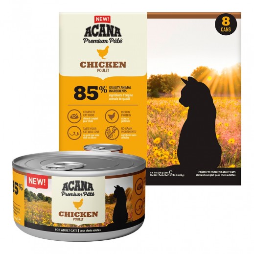 Acana Premium Pate Chicken Adult Canned Cat Food 8 x 85g