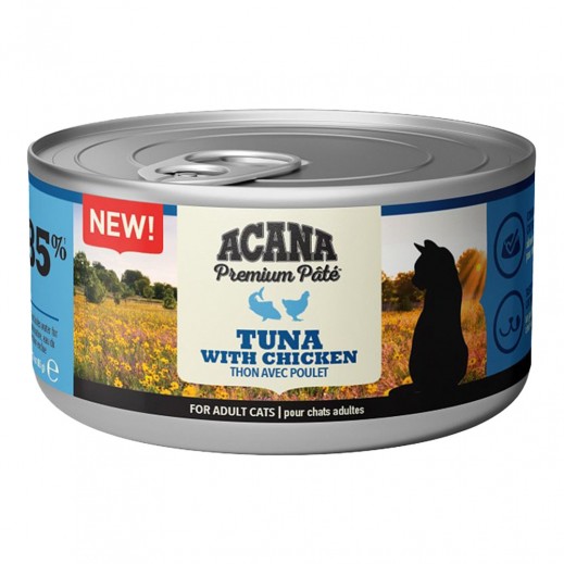 Acana Premium Pate Tuna with Chicken Adult Canned Cat Food 85g