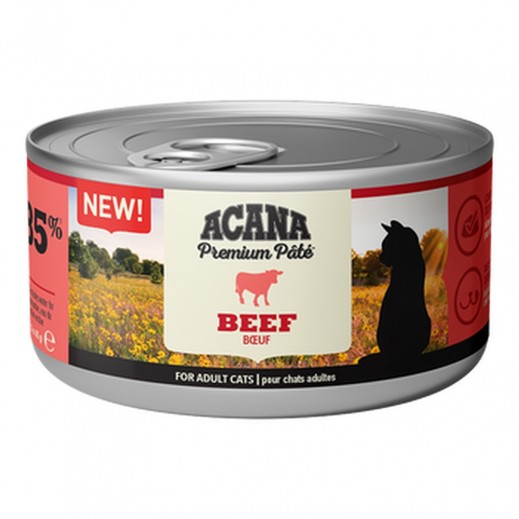 Acana Premium Pate Beef Adult Canned Cat Food 85g