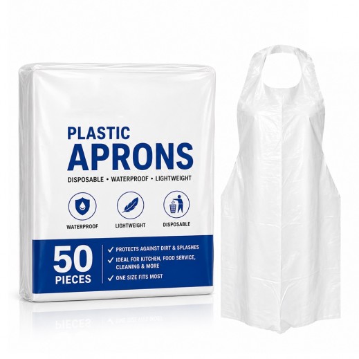 Falcon Plastic Aprons 50 Pieces - delivered by Taw9eel Fast