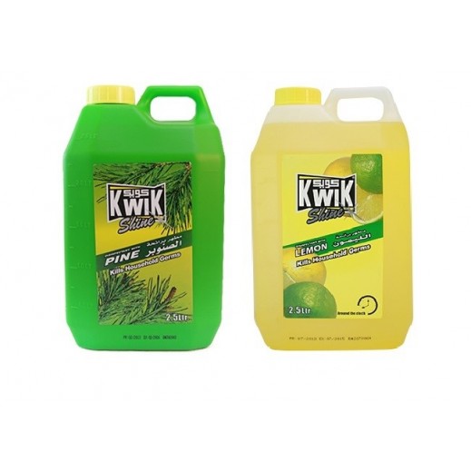 Kwik Disinfectant Pine 2.5 L + Kwik Disinfectant Assorted 2.5 L - delivered by Taw9eel Fast