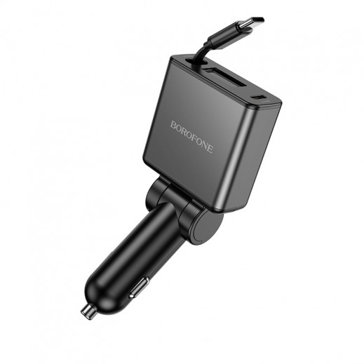 Borofone Auspicious 60W Car Charger + Retractable Type C Cable