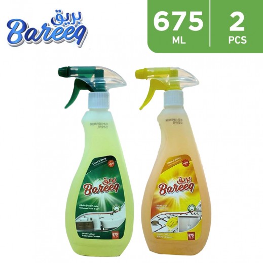 Bareeq Bathroom Cleaner 675 ml + Bareeq Kitchen Cleaner 675 ml