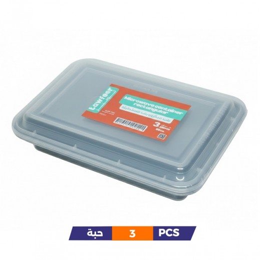 Tawfeer Essentials Microwave Container Rectangular 58 oz - 3 × 2 Packs