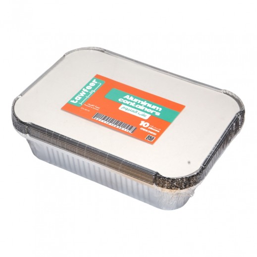 Tawfeer Medium Aluminum Containers 10 Pcs
