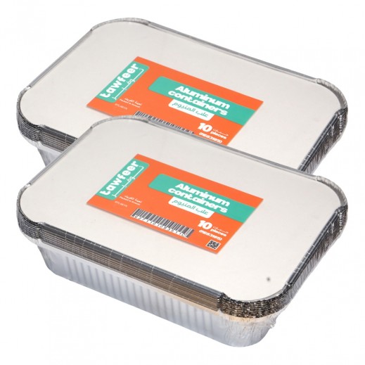 Tawfeer Medium Aluminum Containers 2 x 10 Pcs