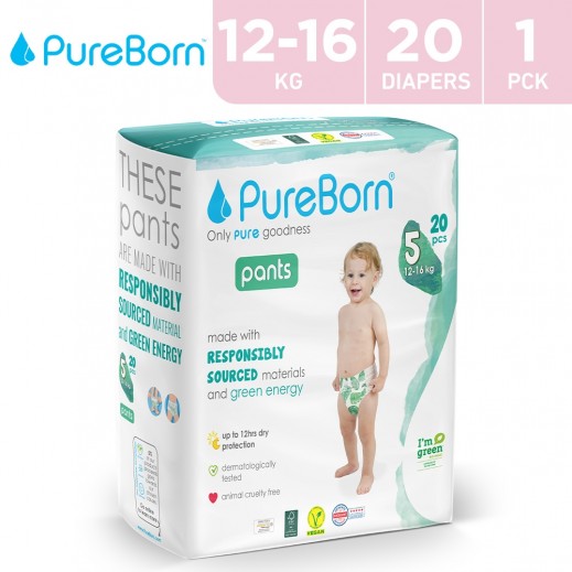 PureBorn Pants Size 5 (12-16 kg) - 20 Diapers