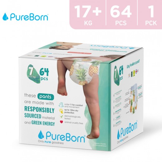 Pureborn Culotte Diapers Size 7 ( +17 kg ) 64 Pieces