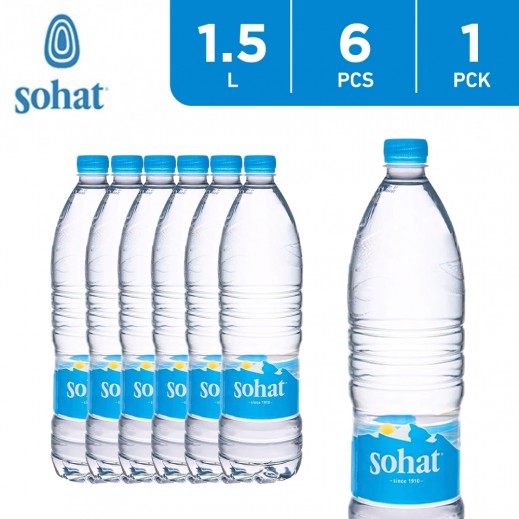 Sohat Natural Mineral Water 6 x 1.5 L - delivered by Taw9eel Fast