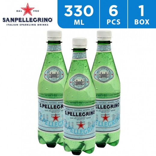 San Pellegrino Sparkling Water Pet Bottle 6 x 330 ml - delivered by Taw9eel Fast