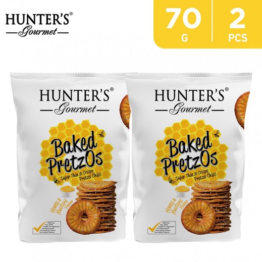 Buy Hunter's Baked Pretzos Honey Mustard 2×70 g | توصيل Taw9eel.com