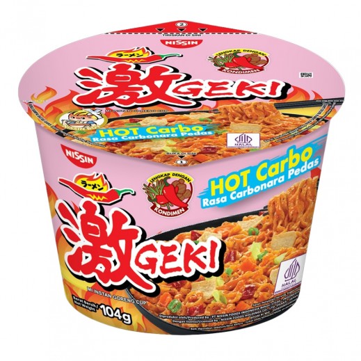 Nissin Geki Hot Carbo instant noodles Bowl 104g