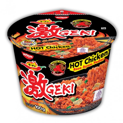 Nissin Geki Hot Chicken instant noodles Bowl 100g